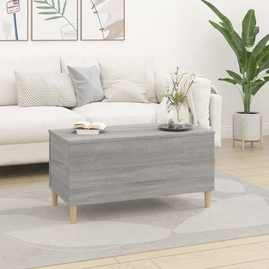 Lift-Top Coffee Table Grey Sonoma Engineered Wood Storage Compartment 90 x 44.5 x 45 cm