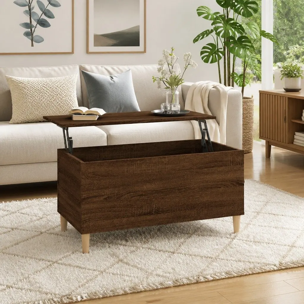 Coffee Table Lift-Top Brown Oak 90x44.5x45cm Engineered Wood Storage