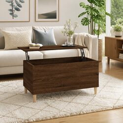 Quality Lift-Top Coffee Table - Brown Oak Finish