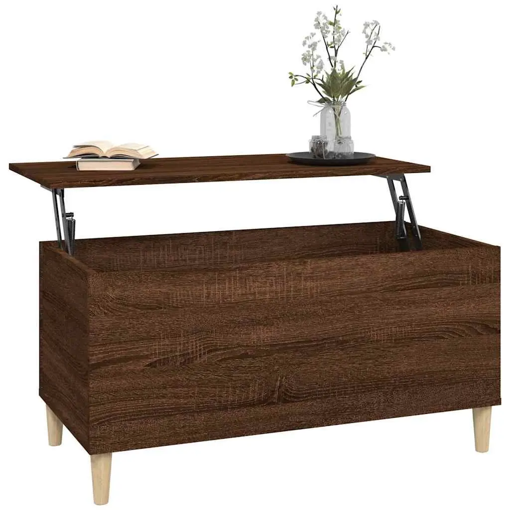 Coffee Table Lift-Top Brown Oak 90x44.5x45cm Engineered Wood Storage