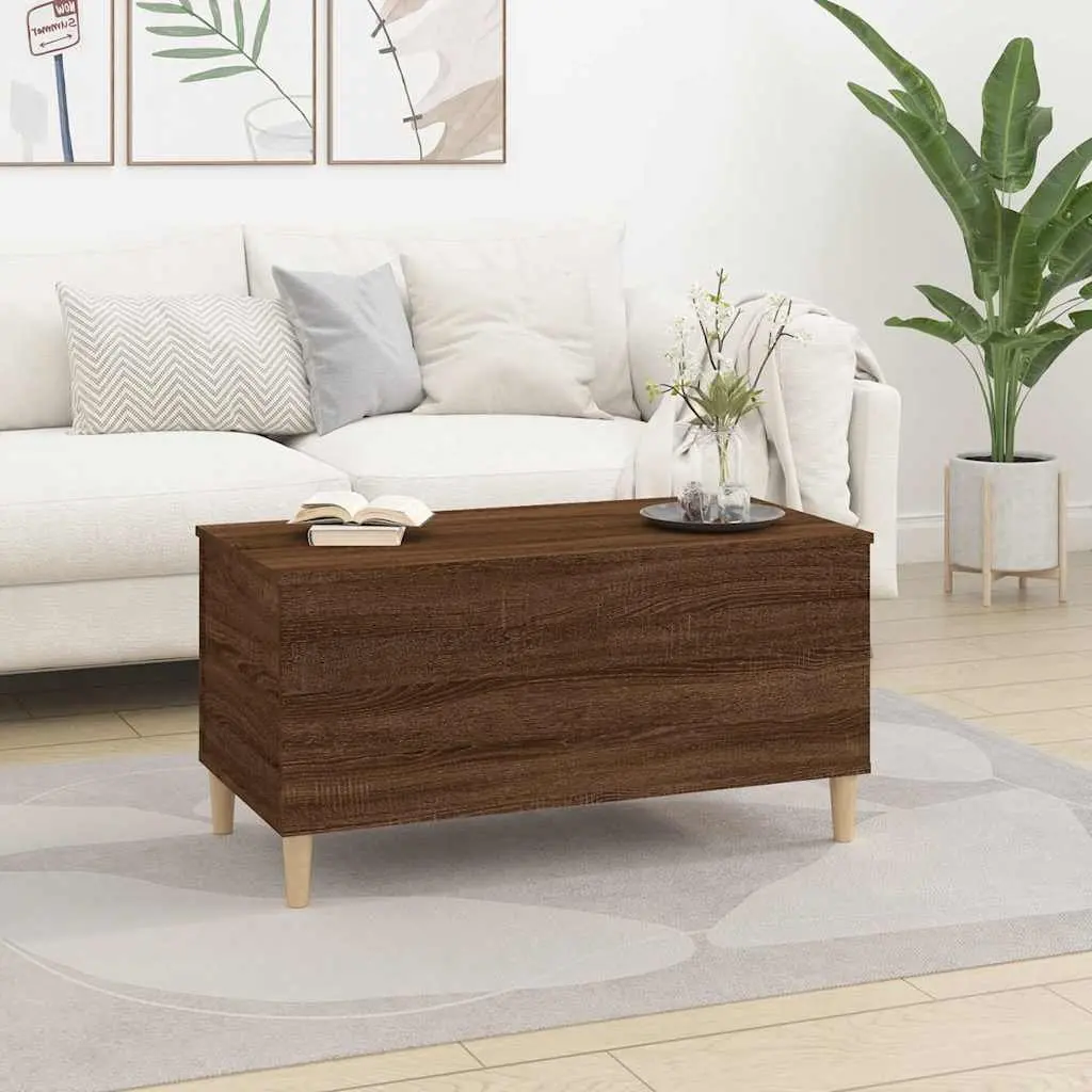 Coffee Table Lift-Top Brown Oak 90x44.5x45cm Engineered Wood Storage