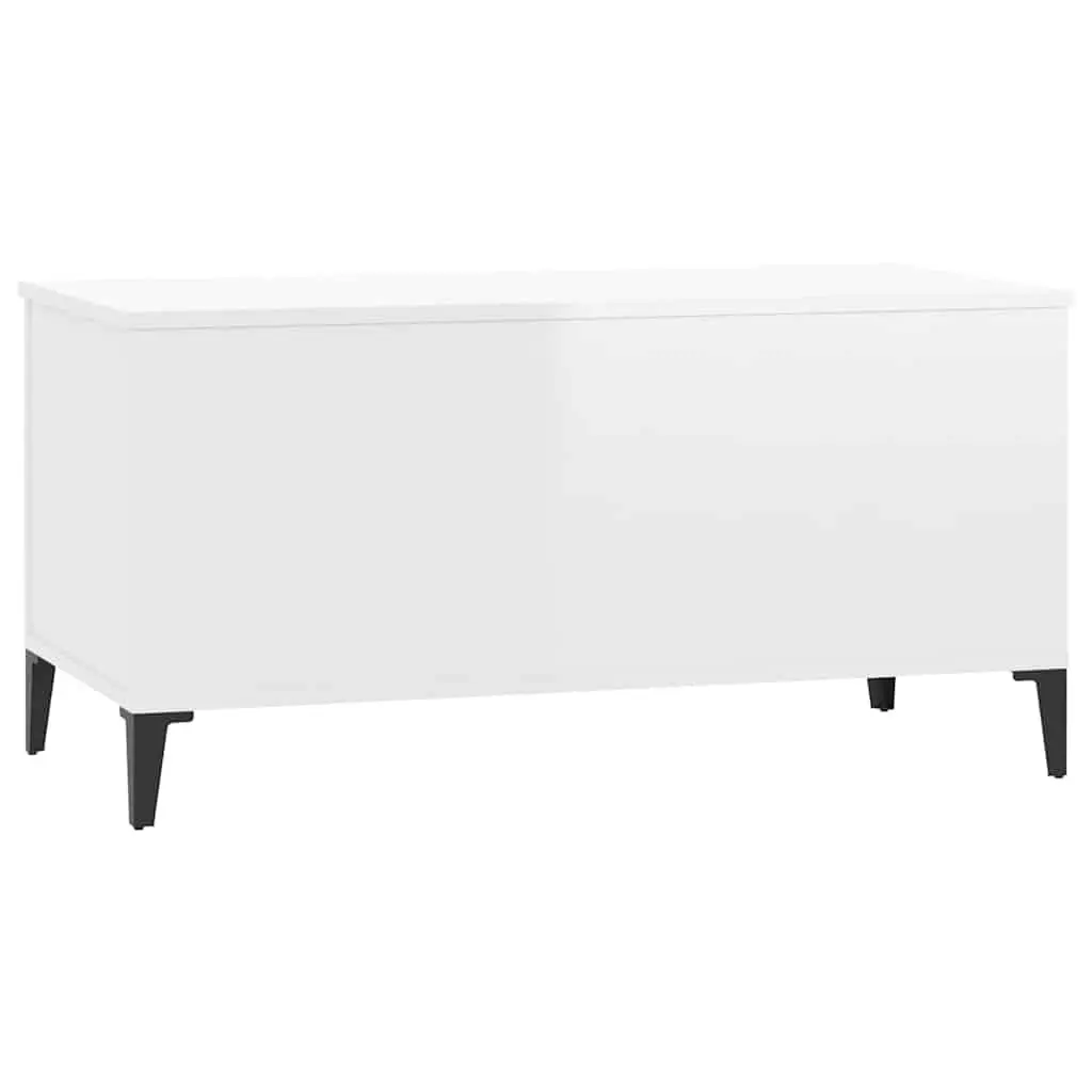 Coffee Table White High Gloss Lift Top Design Storage Compartment 90x44.5x45cm