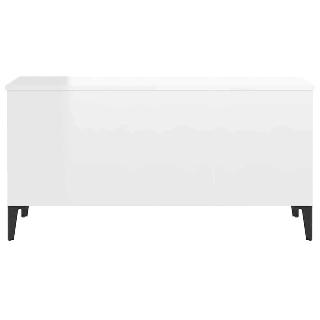 Coffee Table White High Gloss Lift Top Design Storage Compartment 90x44.5x45cm
