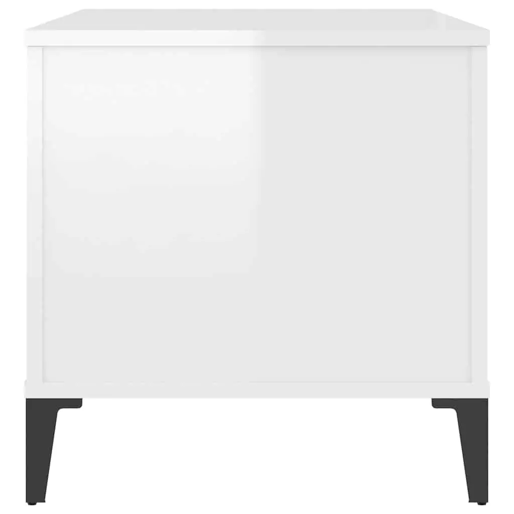 Coffee Table White High Gloss Lift Top Design Storage Compartment 90x44.5x45cm