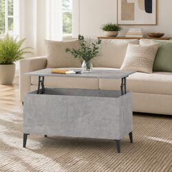 Friendly Grey Coffee Table with Lift-Top Feature