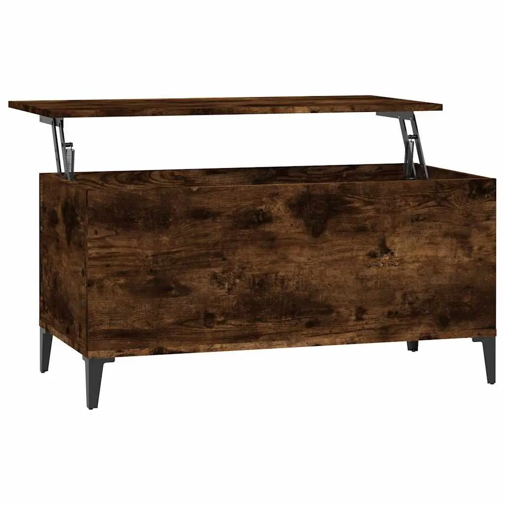 Lift-Top Coffee Table with Storage Brown Engineered Wood 90L x 44.5W x 45H cm