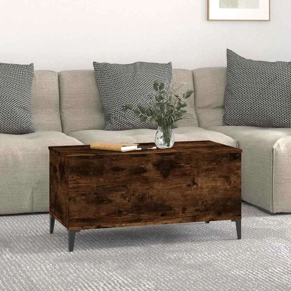 Lift-Top Coffee Table with Storage Brown Engineered Wood 90L x 44.5W x 45H cm