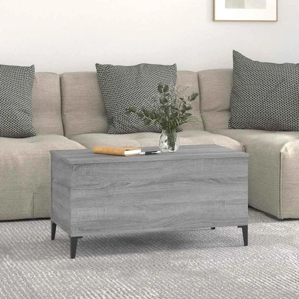 Lift-Top Coffee Table Grey Sonoma Engineered Wood Storage Compartment Living