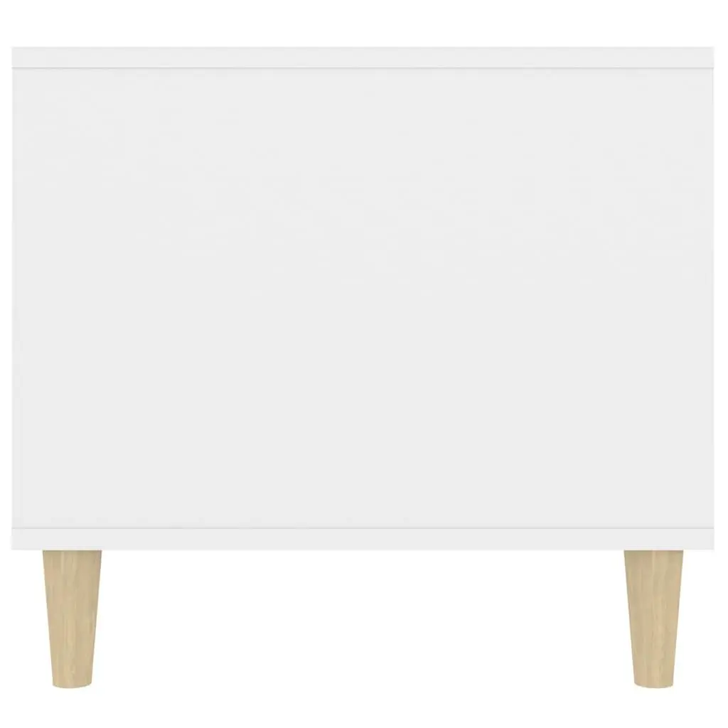 Coffee Table White Engineered Wood 90x49x45 cm with Drawer Storage Compartments