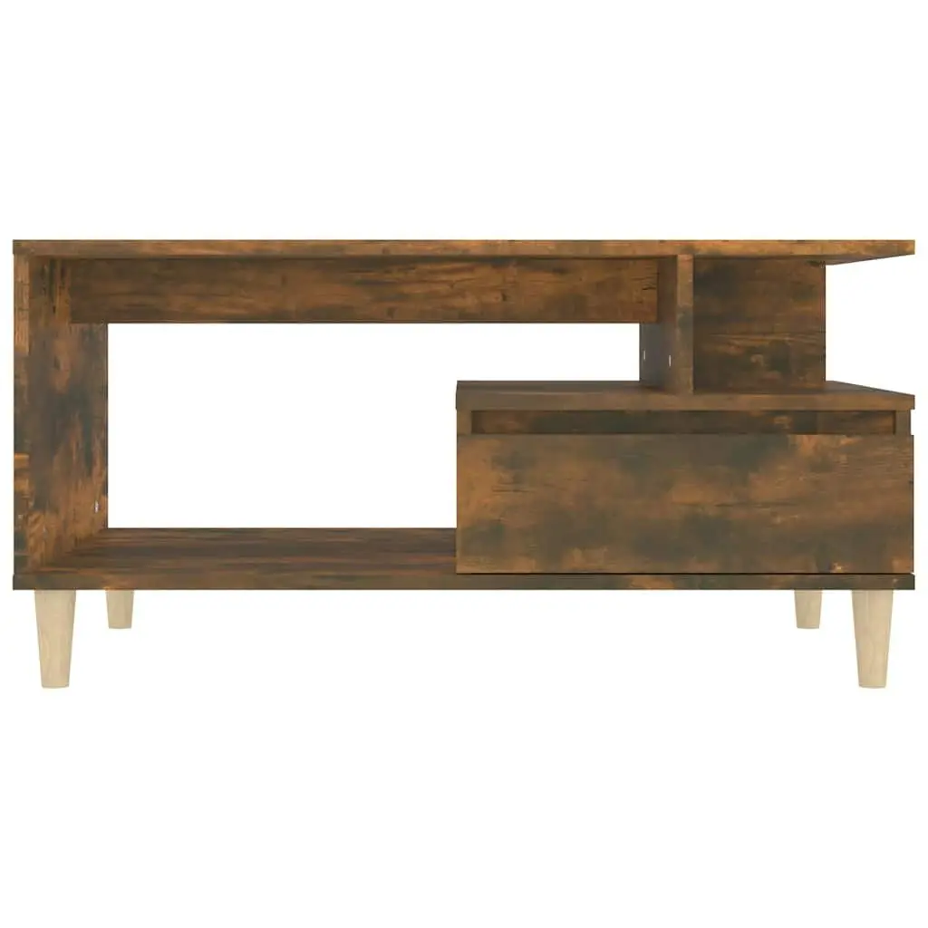 Coffee Table with Drawer Storage Smoked Oak 90L x 49W x 45H cm