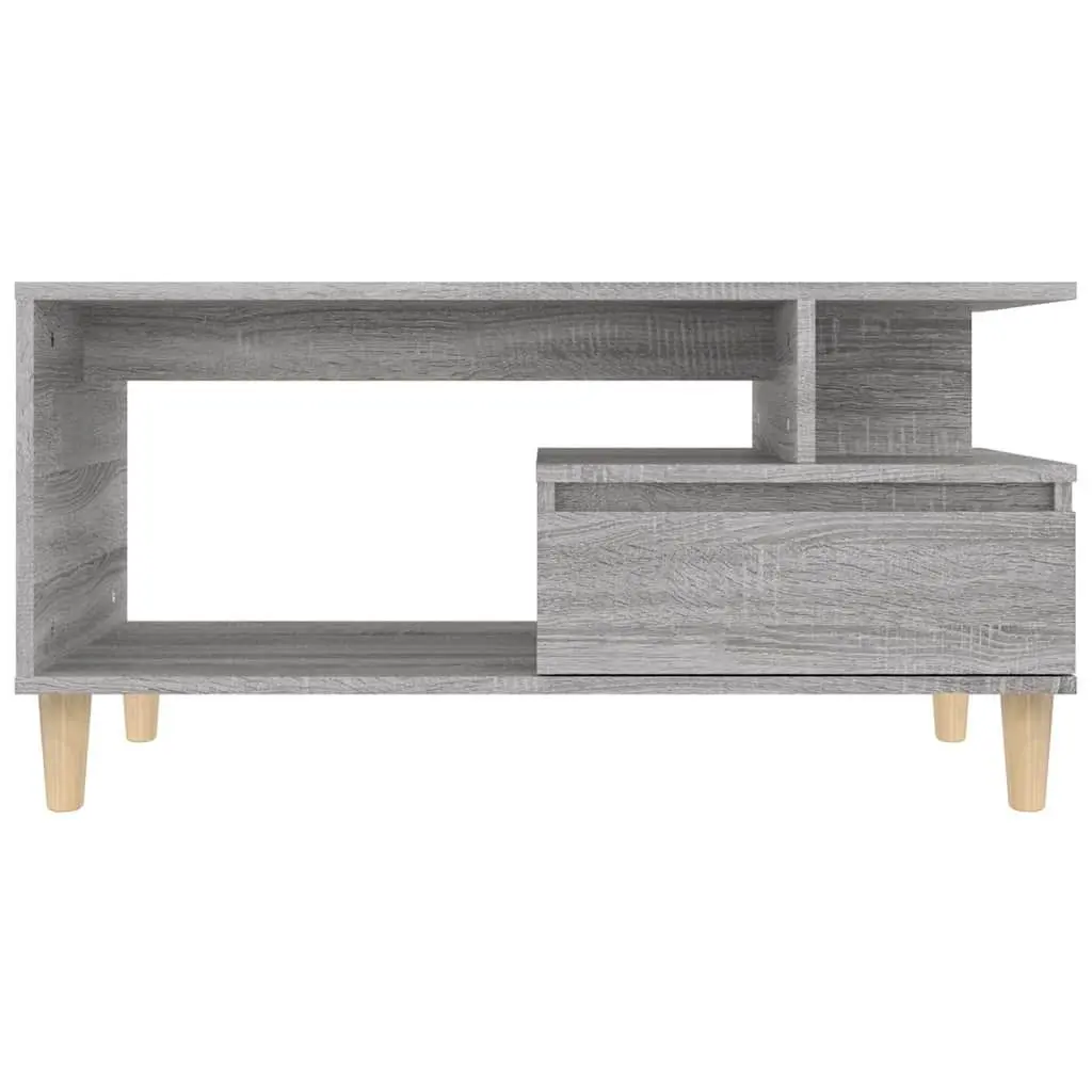 Coffee Table Grey Sonoma 90x49x45cm Open Compartment Drawer Storage Accent Table