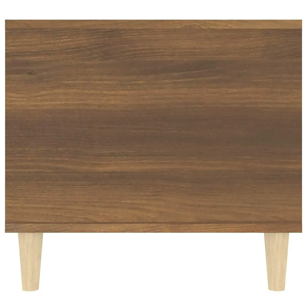 Coffee Table Brown Oak Open Compartment Storage Drawer 90 x 49 x 45 cm