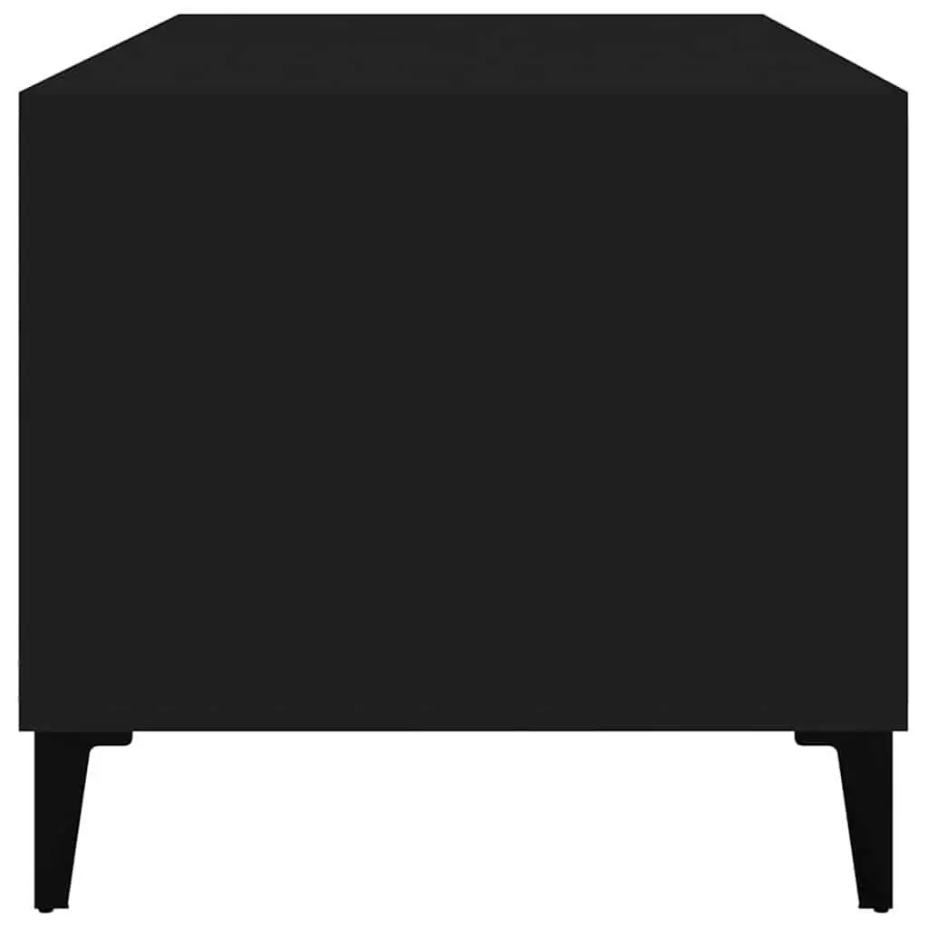 Coffee Table Black Engineered Wood Storage Accent Furniture 90 x 49 x 45 cm