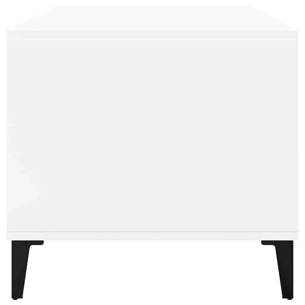 Coffee Table White High Gloss Living Room Furniture Storage Engineered Wood