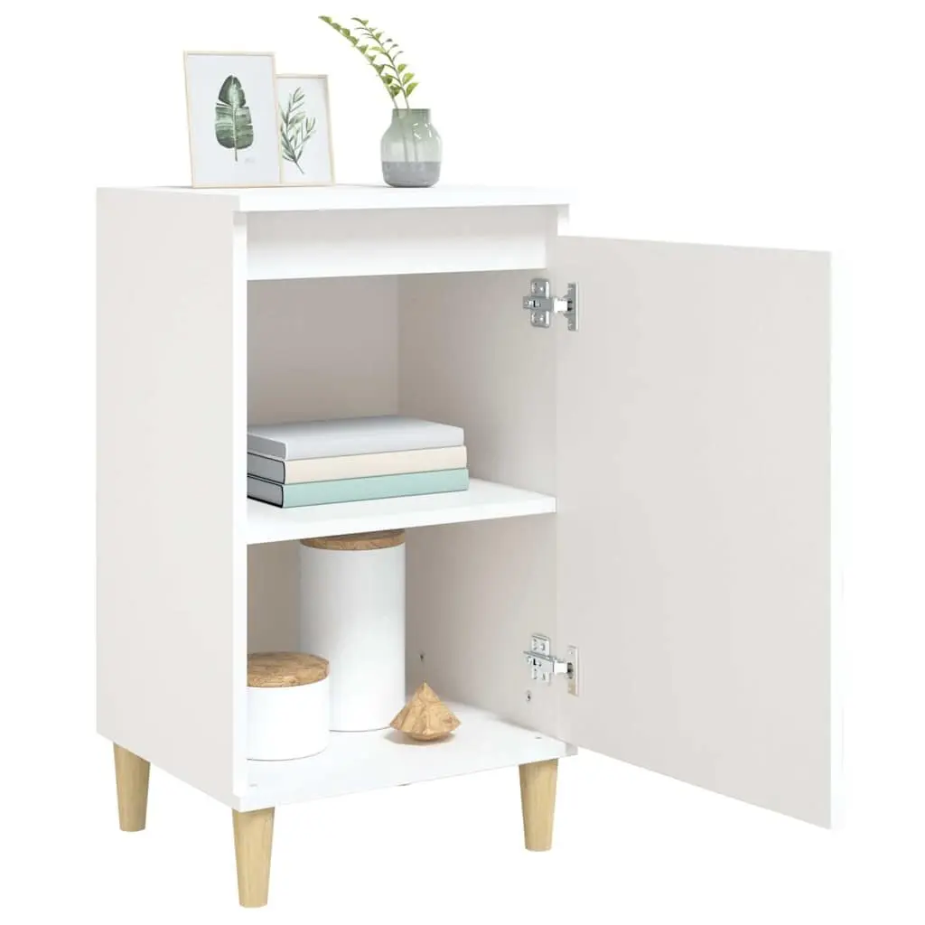 White Bedside Cabinet 40x35x70cm with Storage