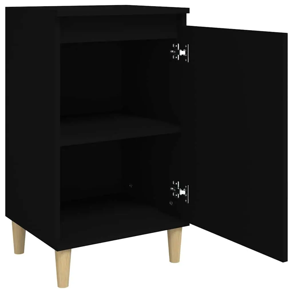 Bedside Cabinet 2 pcs Black 40x35x70 cm Engineered Wood Nightstand Storage