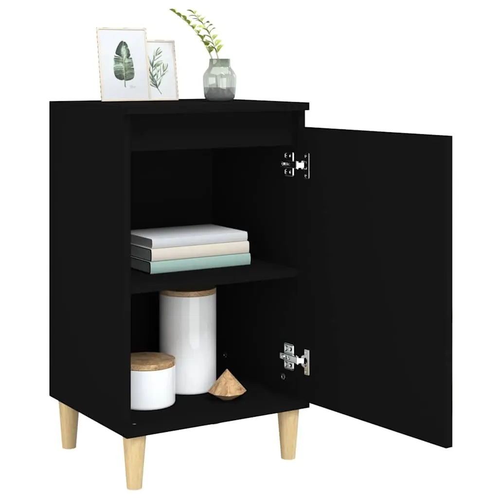 Bedside Cabinet 2 pcs Black 40x35x70 cm Engineered Wood Nightstand Storage