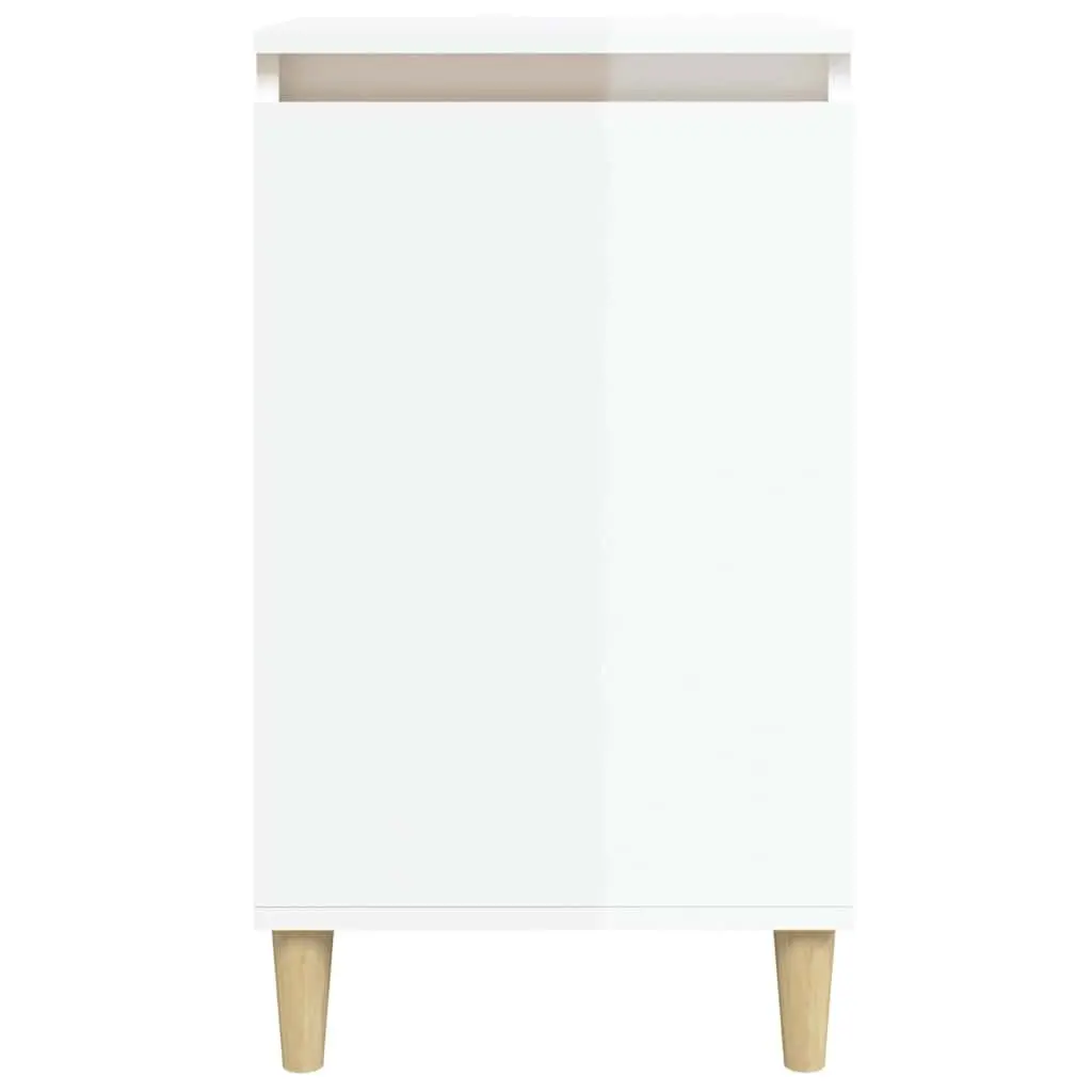 Bedside Cabinets 2 pcs White High Gloss Nightstands Bedroom Storage Side Tables