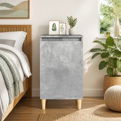 Bedside Cabinet Grey 40x35x70 cm Engineered Wood Nightstand Storage