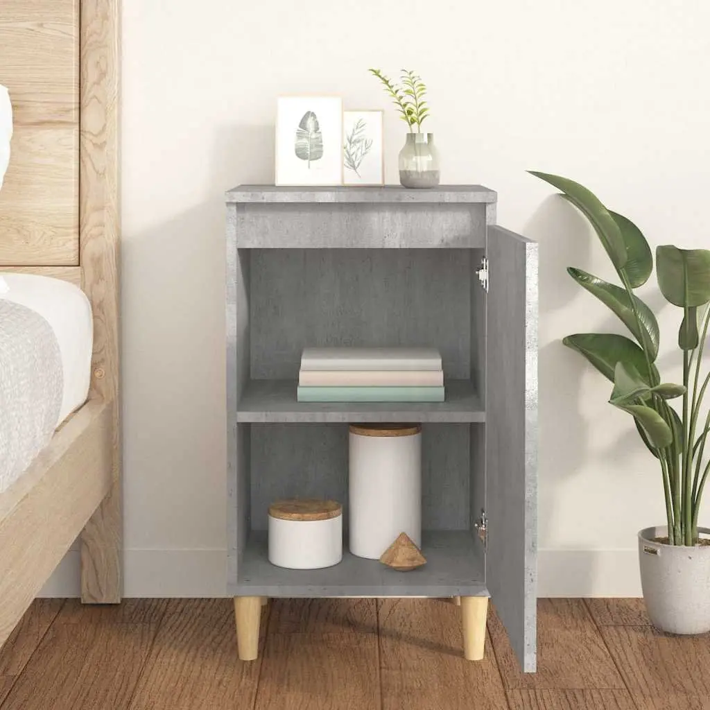 Bedside Cabinet Concrete Grey 40x35x70cm Storage Side Table