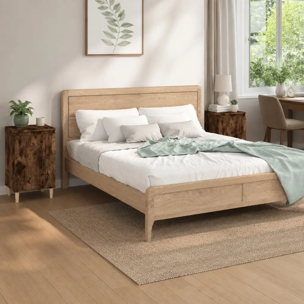 Bedside Cabinets Brown Engineered Wood Nightstand Storage 40x35x70cm 2 Piece
