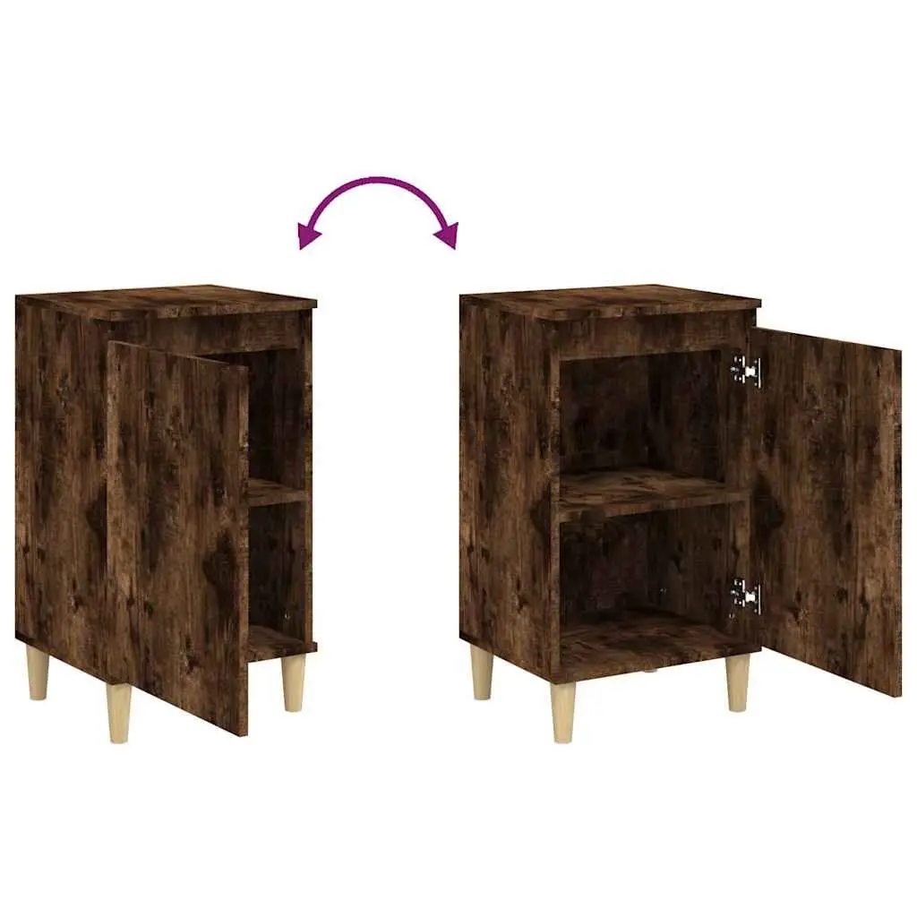 Bedside Cabinets Brown Engineered Wood Nightstand Storage 40x35x70cm 2 Piece