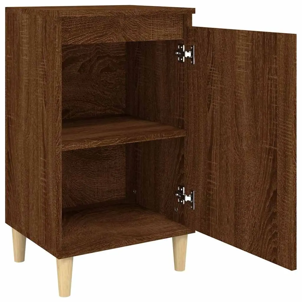 Bedside Cabinet Engineered Wood 2 Compartments Brown Oak