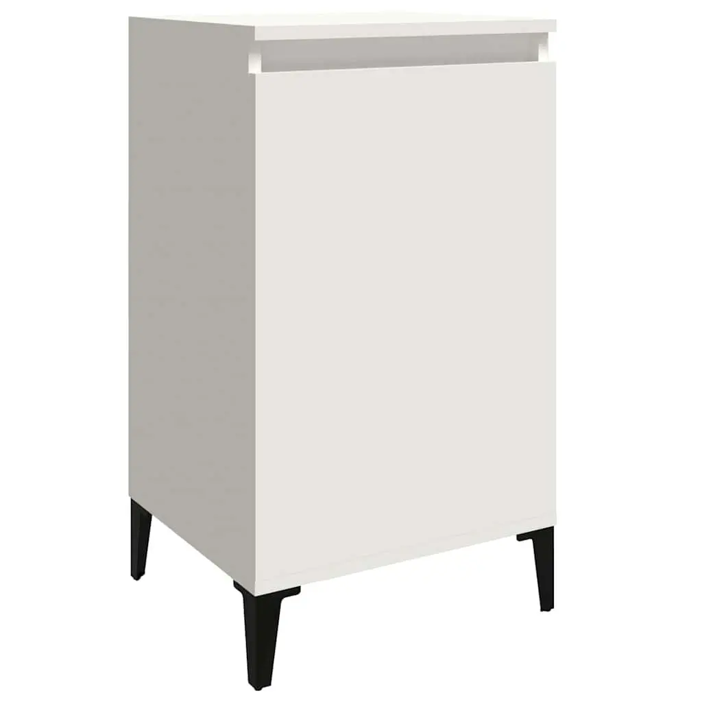Bedside Cabinet White 40x35x70cm Nightstand Side Table with Door Storage