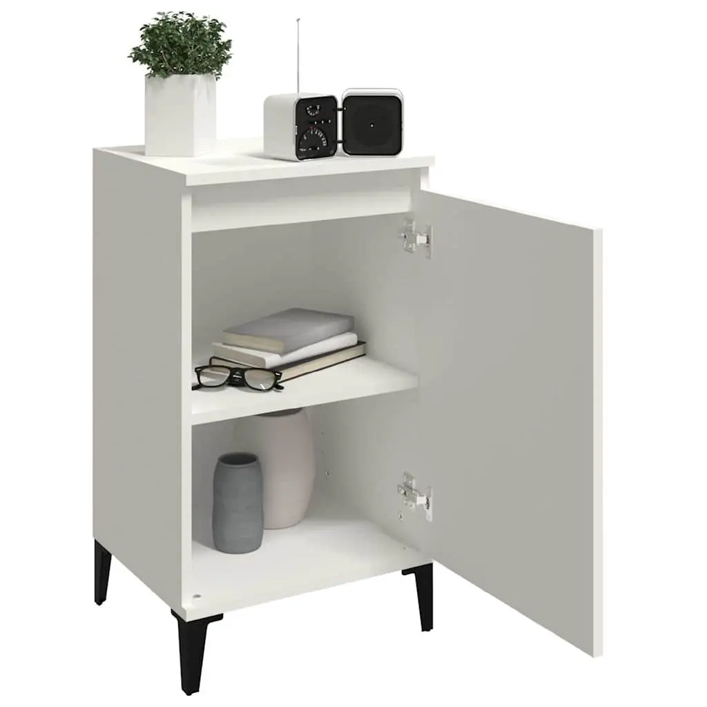 Bedside Cabinet White 40x35x70cm Nightstand Side Table with Door Storage