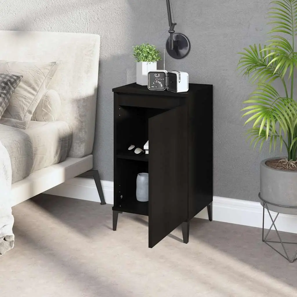 Black Nightstand 40x35x70 cm for Home Comfort