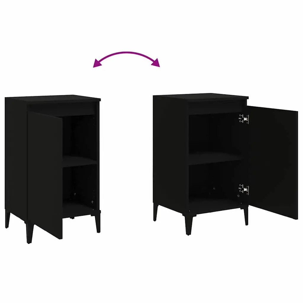 Black Nightstand 40x35x70 cm for Home Comfort