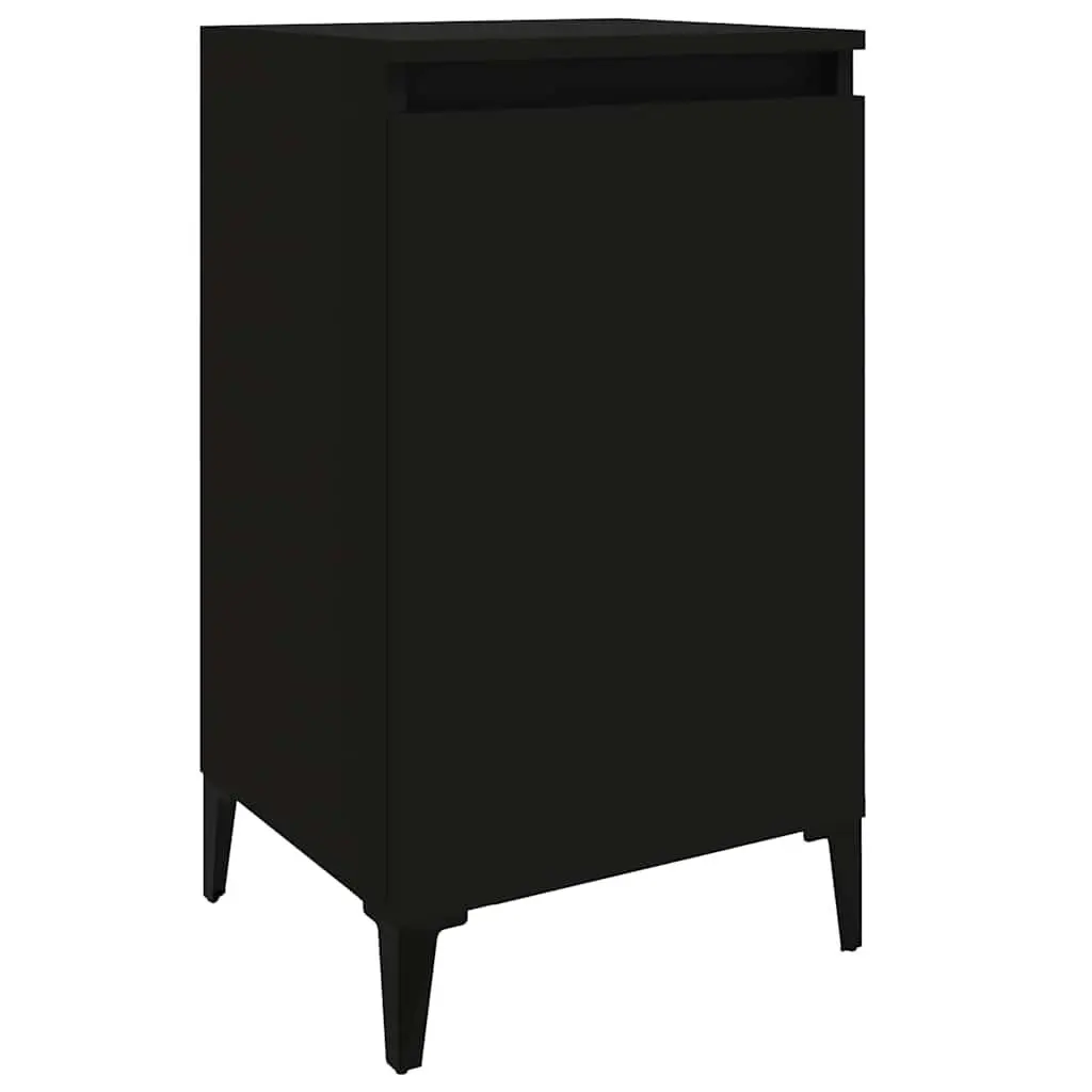 Bedside Cabinets Black 2 pcs Nightstand with Door Storage 40 x 35 x 70 cm
