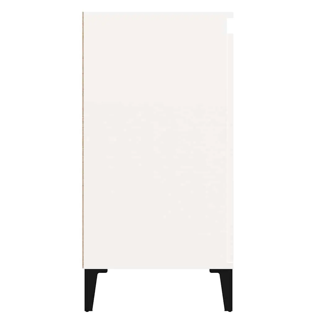 Bedside Cabinets 2 pcs High Gloss White Nightstands Bedroom Storage 40x35x70cm