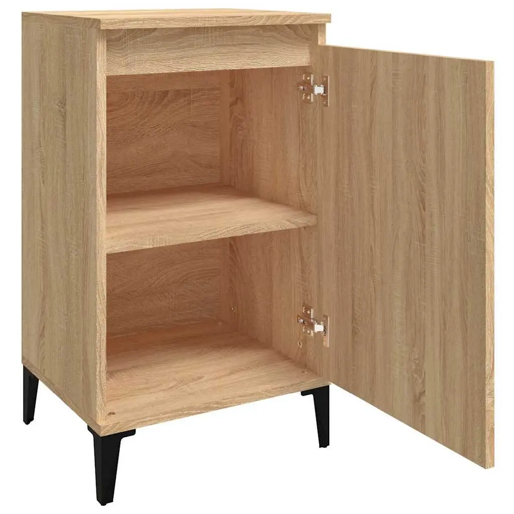 Bedside Cabinet 2 pcs Brown Engineered Wood Nightstand Storage Table 40x35x70cm