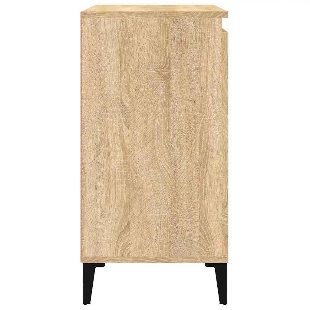 Bedside Cabinet 2 pcs Brown Engineered Wood Nightstand Storage Table 40x35x70cm