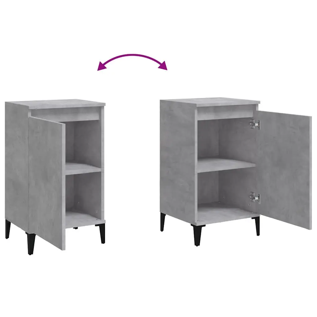 Bedside Cabinet Concrete Grey 40x35x70cm Storage Table