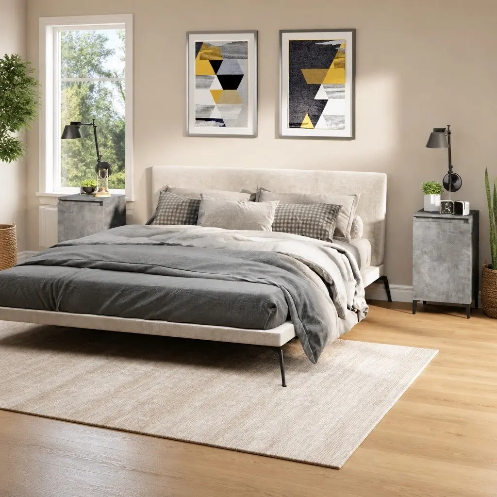 Bedside Cabinets Concrete Grey Nightstands 40 x 35 x 70 cm 2 pcs