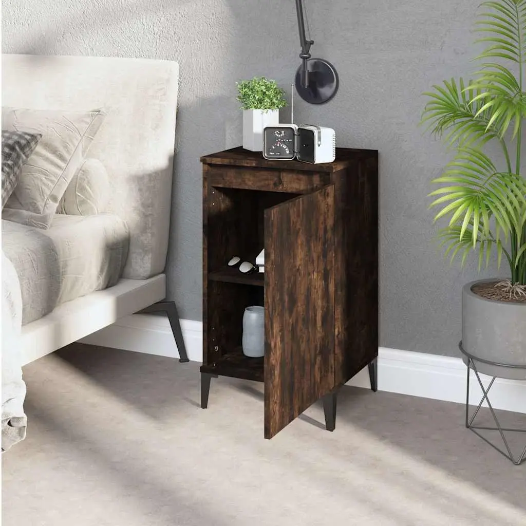 Bedside Cabinet 40x35x70cm Nightstand with Door Storage Compartment Bedroom