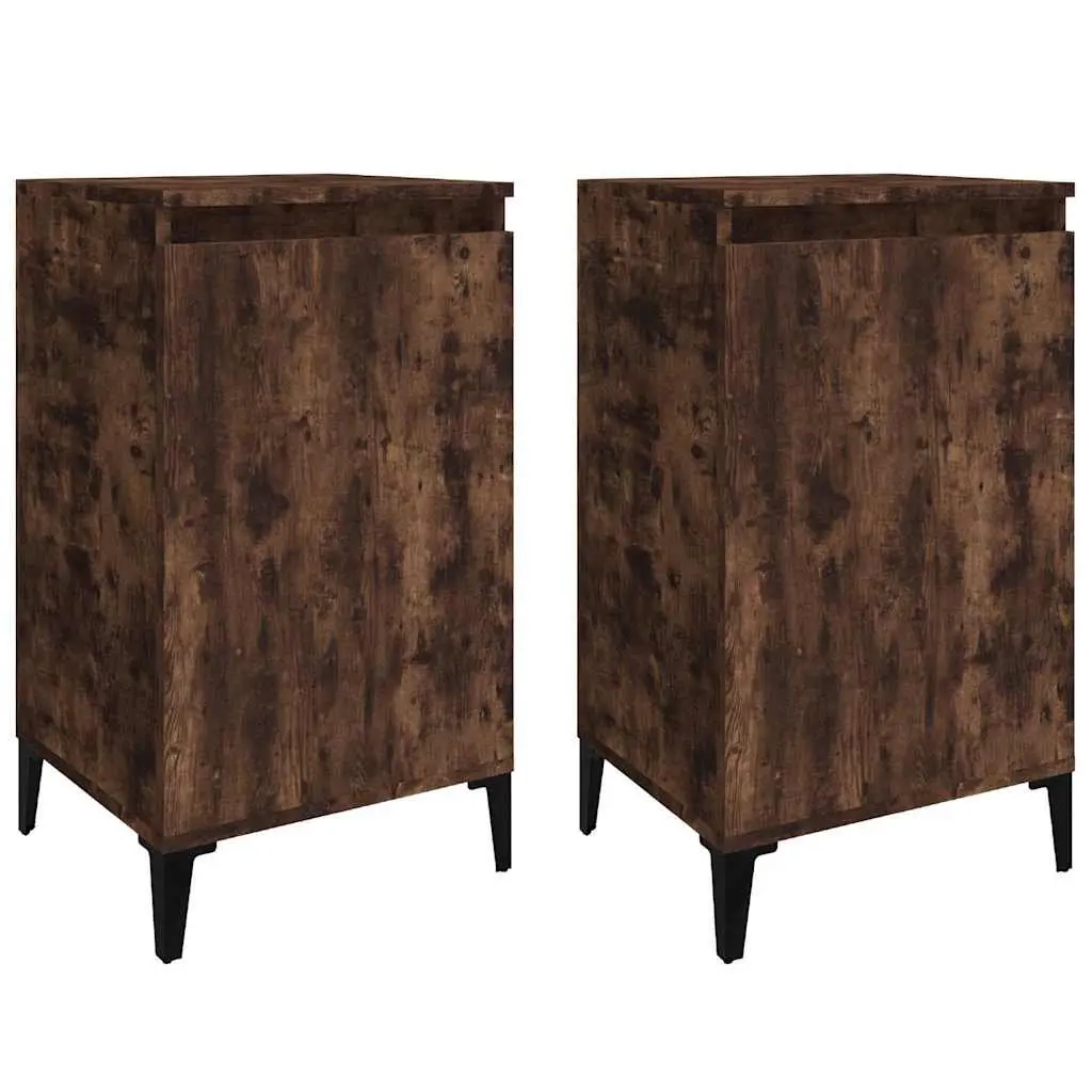 Bedside Cabinets Smoked Oak Nightstands 40x35x70 cm 2 Piece