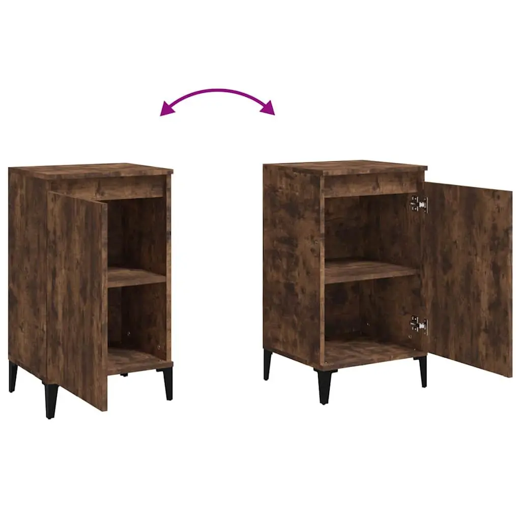 Bedside Cabinets Smoked Oak Nightstands 40x35x70 cm 2 Piece