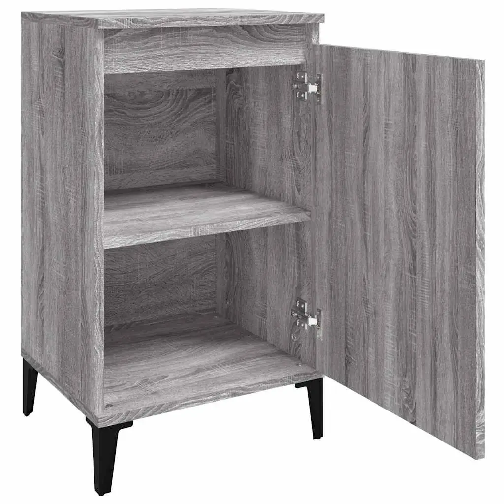 Bedside Cabinets Grey Sonoma Engineered Wood 2 Piece Nightstand Storage