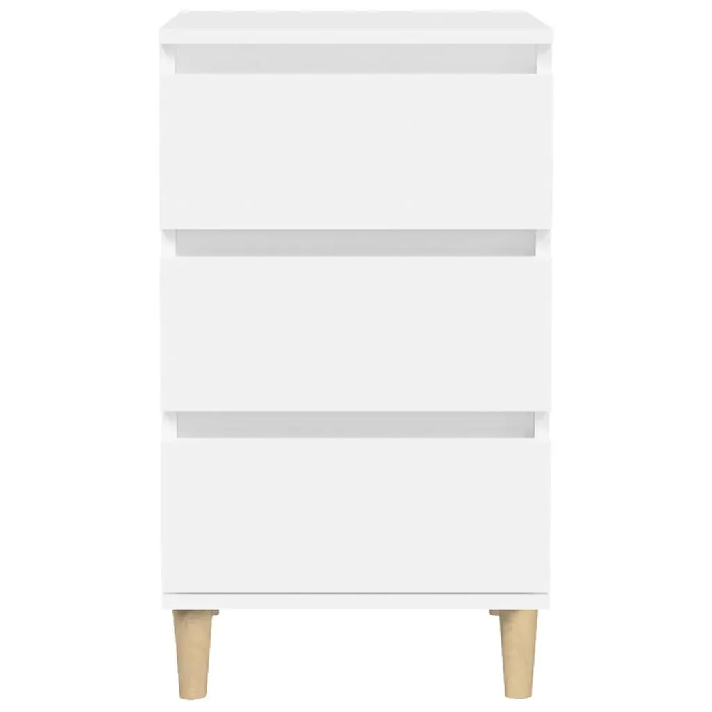 3 Drawer Nightstand White Engineered Wood 40x35x70 cm Bedside Cabinet Storage Furniture