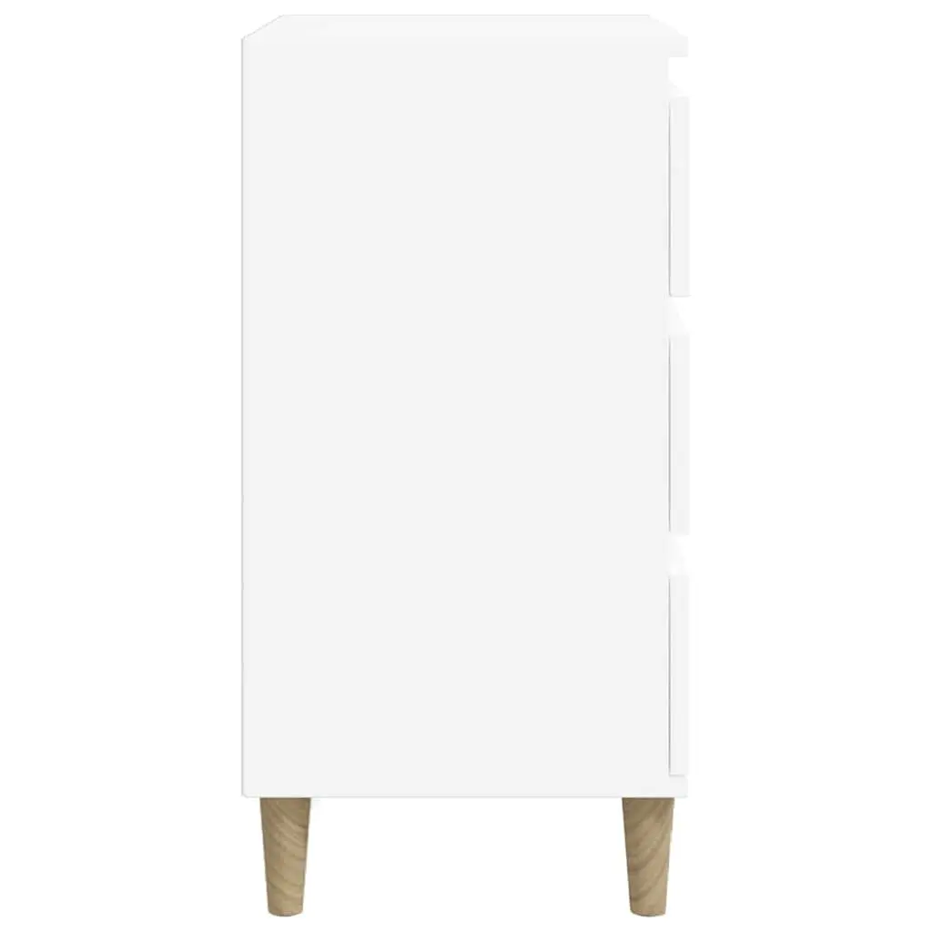 3 Drawer Nightstand White Engineered Wood 40x35x70 cm Bedside Cabinet Storage Furniture