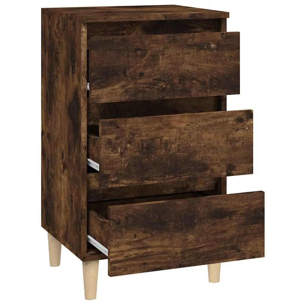 Bedside Cabinet 40x35x70cm Brown 3 Drawer Nightstand Storage Bedroom Furniture