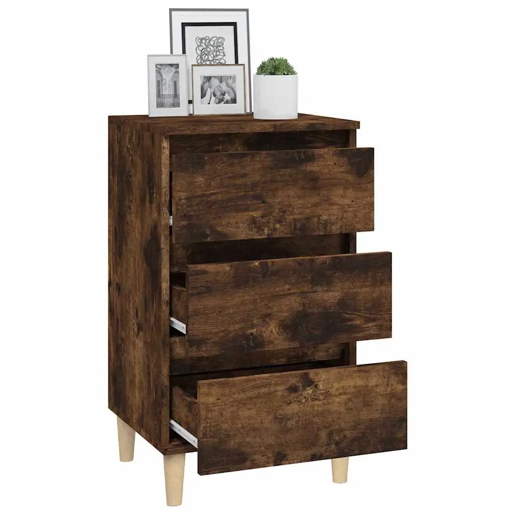 Bedside Cabinet 40x35x70cm Brown 3 Drawer Nightstand Storage Bedroom Furniture