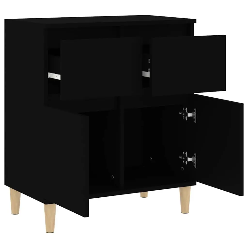 Sideboard Black 60x35x70 cm Buffet Cabinet Storage Cupboard 2 Drawers 2 Doors
