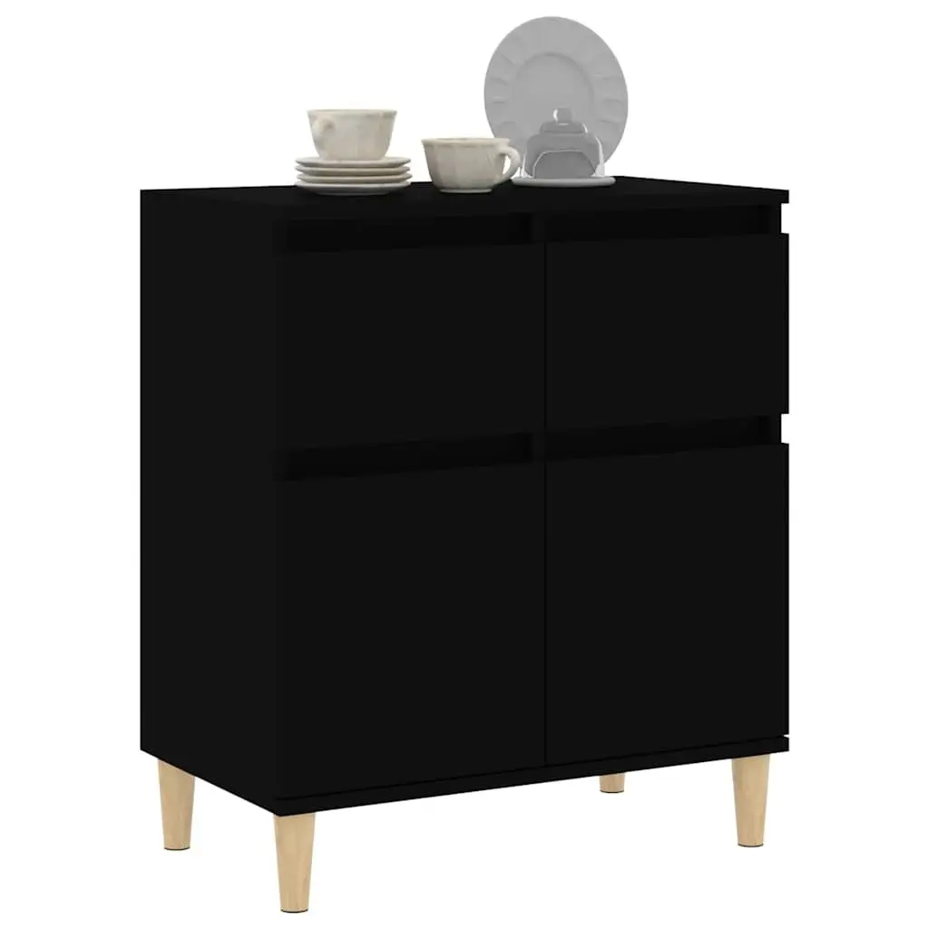 Sideboard Black 60x35x70 cm Buffet Cabinet Storage Cupboard 2 Drawers 2 Doors