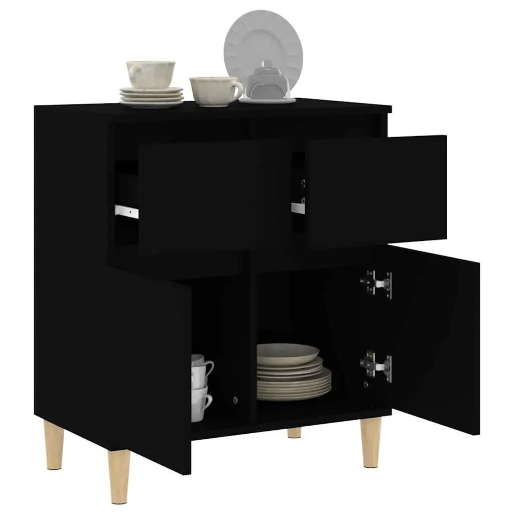 Sideboard Black 60x35x70 cm Buffet Cabinet Storage Cupboard 2 Drawers 2 Doors