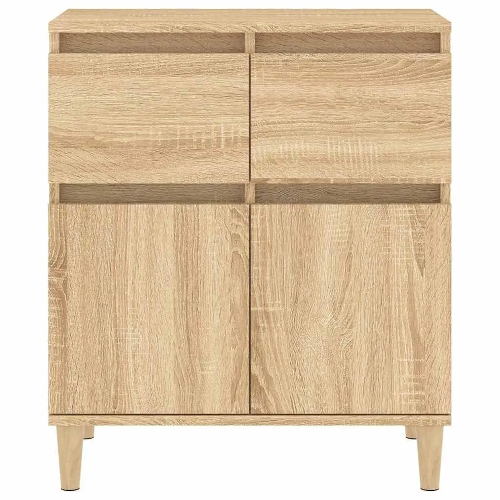 Sideboard Storage Cabinet Brown Engineered Wood 60x35x70cm with Drawers and Compartments