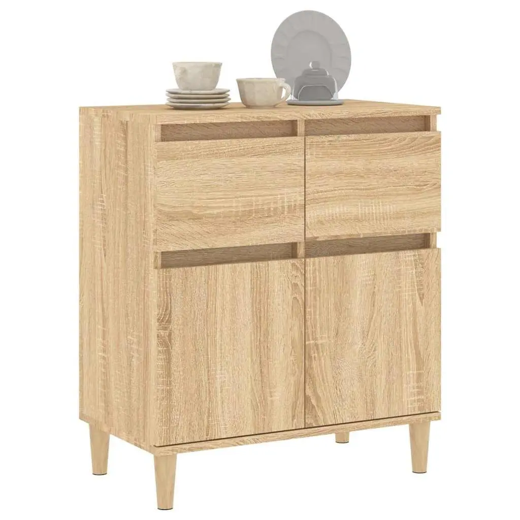 Sideboard Storage Cabinet Brown Engineered Wood 60x35x70cm with Drawers and Compartments